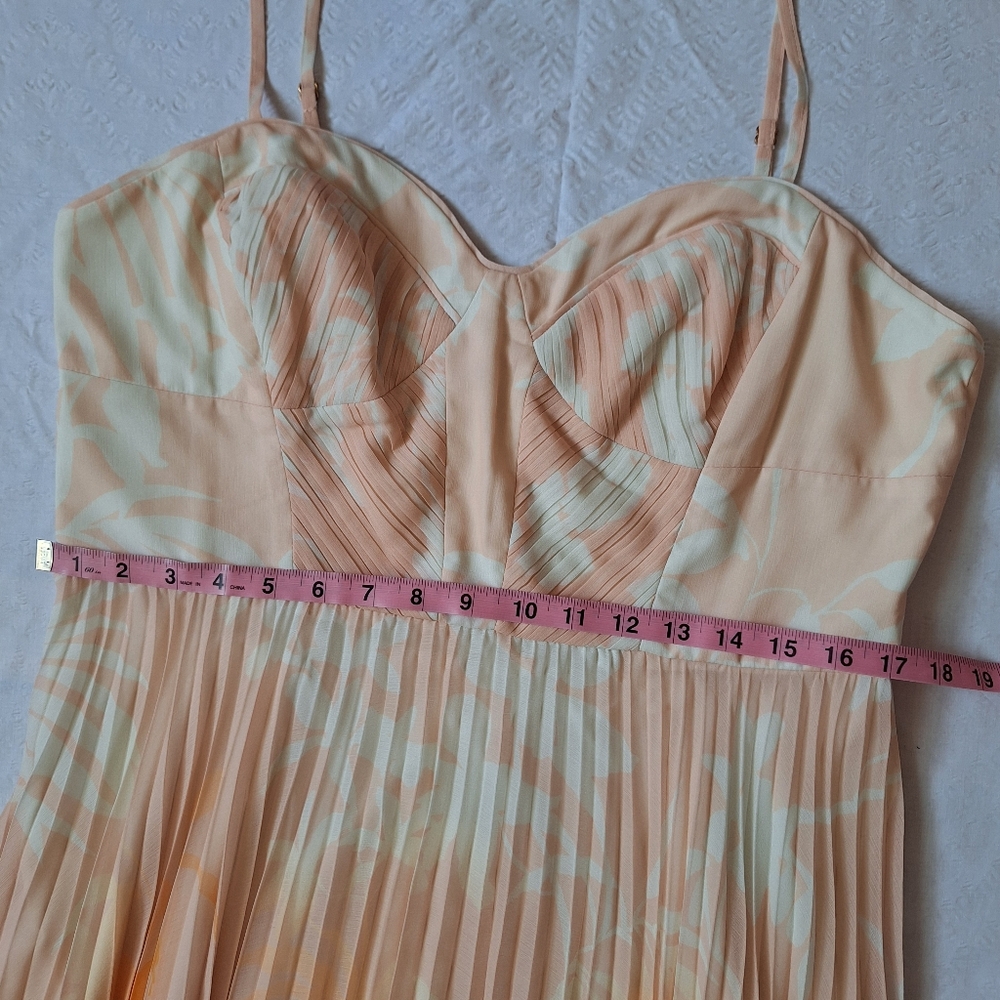 KAREN MILLEN Orange and White Sweetheart Midi Dress - Picture 6 of 9